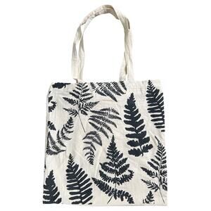 Tag Tote Fern Pattern Floral Bag White *Dimensions In Pictures*